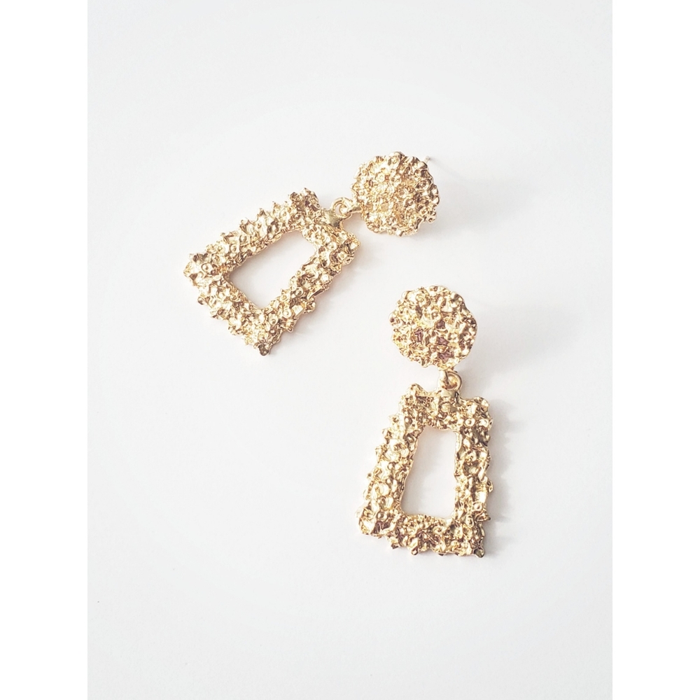 Small Golden Statement Earrings